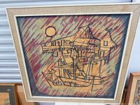 Full view of framed painting