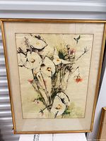 Full view of framed watercolour painting