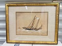 Front view of framed watercolor painting