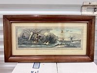 Full view of framed coloured engraving