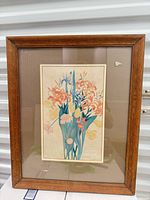 front view of framed abstract floral print