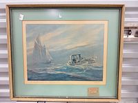 Front view of framed William de Garthe print with mat and frame visible