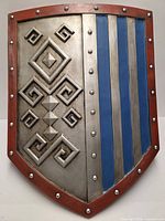 front view showing split design and border studs