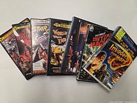 Group shot of all seven DVD cases fanned out