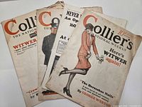 Four Collier’s magazines fanned out showing overall condition and cover art