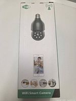 Front of retail box showing WiFi Smart Camera product image and features