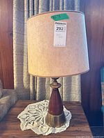 Full view of lamp showing shade and base