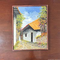 Front view of framed acrylic painting showing full artwork and frame