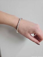 Bracelet on wrist, showing overall appearance and fit