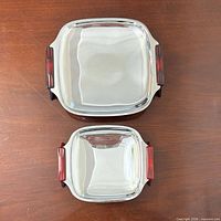 Both serving dishes top view showing sizes and handles