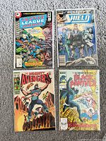 Front view of all four comic book covers