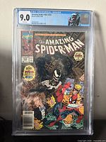 Front view of CGC slab showing grade 9.0 and full comic cover