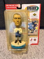 Front view of sealed Upper Deck Playmakers Alexander Mogilny bobblehead packaging