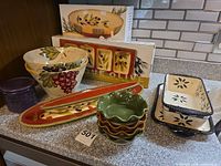 Entire assortment displayed on counter