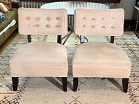 Front view of both slipper chairs