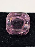Front view of kunzite showing color and cut