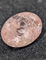 Close-up of morganite showing color and inclusions