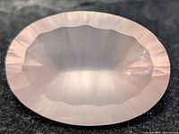 top view of oval faceted rose quartz