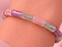 Bracelet worn on wrist showing color mix and bead shape