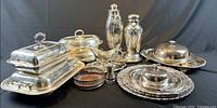 Full group shot of all silver plate items