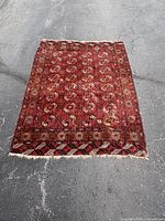 Full view of rug laid flat showing overall design and size