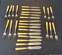 Full set layout showing 14 knives and 13 forks