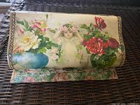 Front view showing floral decoupage and child image