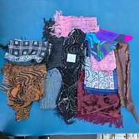 Group shot of all scarves spread out