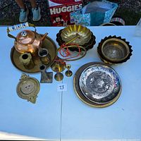 Group shot of all brass and metal items laid out