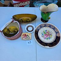 Full group of six dishes on table