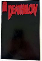 Front cover showing black embossed design and red title