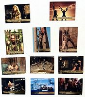 Overview of all eleven Waterworld trading cards laid out