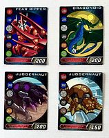 Fronts of all four Bakugan HSP metal cards