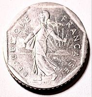 Obverse showing La Semeuse design and REPUBLIQUE FRANÇAISE legend