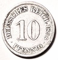Reverse showing large 10 denomination and date 1898