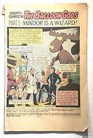First page splash of "The Balloon Gods Part I: Mindor is a Wizard" showing title and characters, confirms interior content and missing cover