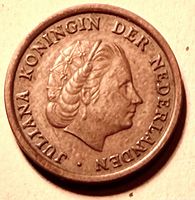 Obverse showing Queen Juliana portrait and legend