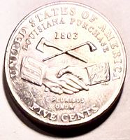 Reverse side showing Peace Medal design and inscriptions