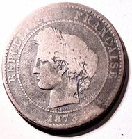 Obverse showing bust of Ceres and date 1873