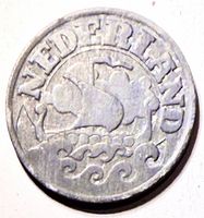 Obverse showing Viking longship and NEDERLAND legend