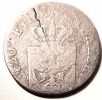 Obverse showing crowned arms and crack