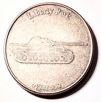 Obverse showing tank and Liberty Park Overloon legend