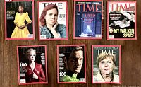 All seven Time magazines laid out