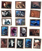 All 17 Alien 3 trading cards laid out front side visible