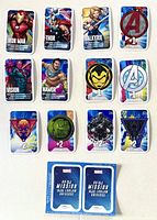 Overview of twelve opened cards and unopened four-card panel