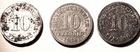 Reverse sides showing denomination and years 1910, 1912, 1918