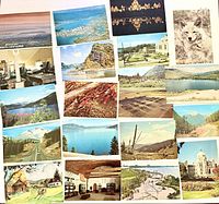 Fronts of all 20 postcards arranged in grid