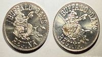 Two tokens reverse side with buffalo design and REGINA inscription