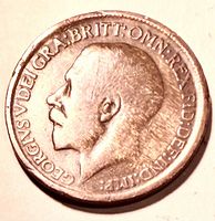 Obverse showing King George V left-facing portrait and inscription