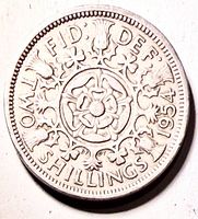 Reverse showing crowned Tudor Rose design with date 1954